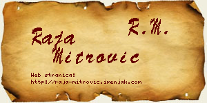 Raja Mitrović vizit kartica